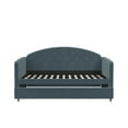 Queer Eye Liam Upholstered Daybed and Trundle, Twin/Twin, Navy Blue
