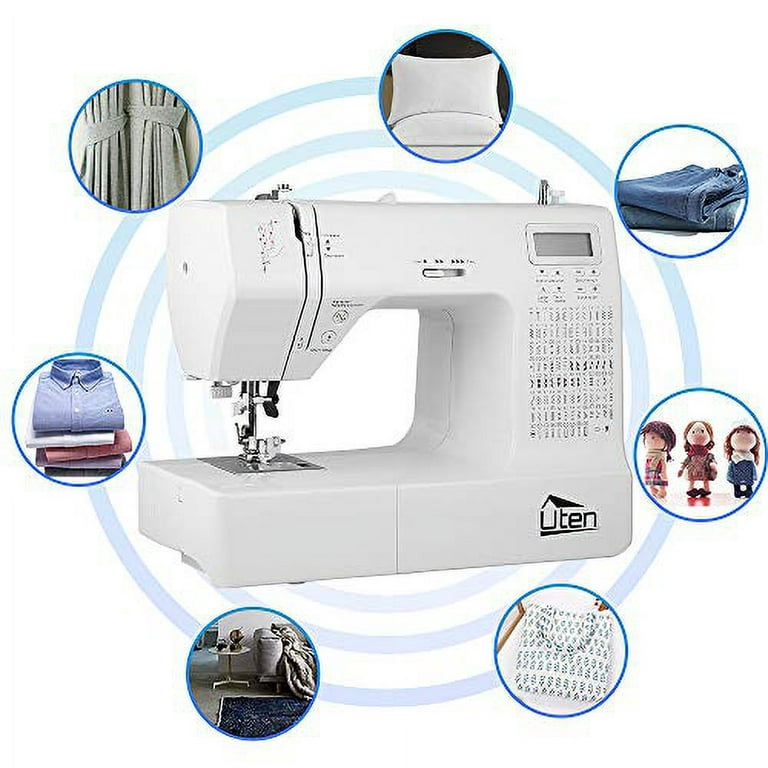 Portable Sewing Machine Computerized Embroidery Sewing Machine with 200  Unique Built-in Stitch and 8 Buttonholes
