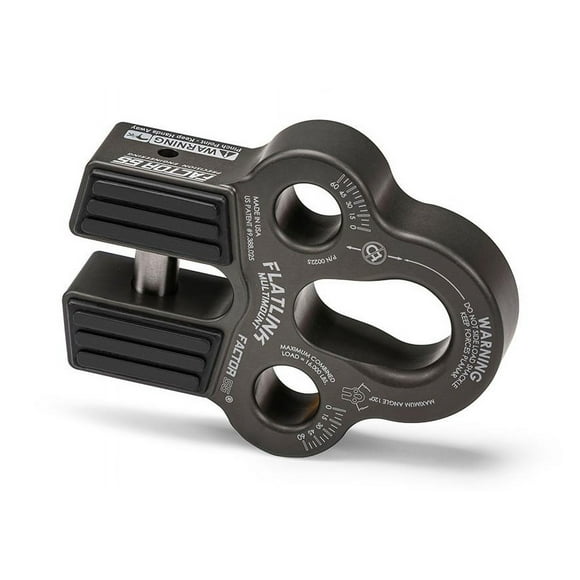 Factor 55 Winch Cable Shackle Mount 00225-06 FlatLink; Fits 3/4 Inch Screw Pin Hook; Fits 3/8 Inch Diameter Steel Cables/Synthetic Winch Ropes; 16000 Pound Load Capacity; Foldable; Gray