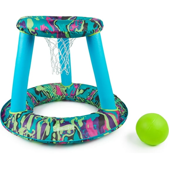 SwimWays Hydro Spring Hoops Inflatable Pool Game Basketball Set