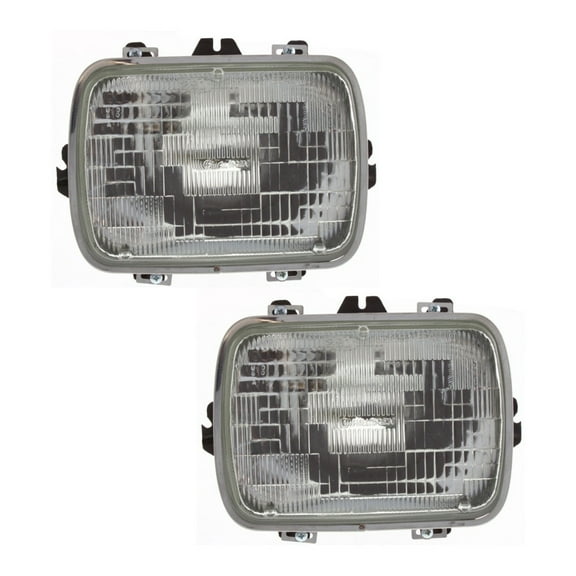 KarParts360 For Chevy Suburban 1500 1995 1996 1997 1998 1999 Headlight Assembly Driver And Passenger Side | Pair | With Bulbs | Replacement For GM2500112 | 5972850, 25949657