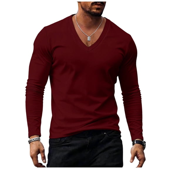 Long Sleeve Athletic V Neck T Shirts For Men Summer Resort Gym Commute Errands Lounge Weekend Daily Wear Lightweight Breathable Easy Care Clean Style Everyday Comfort