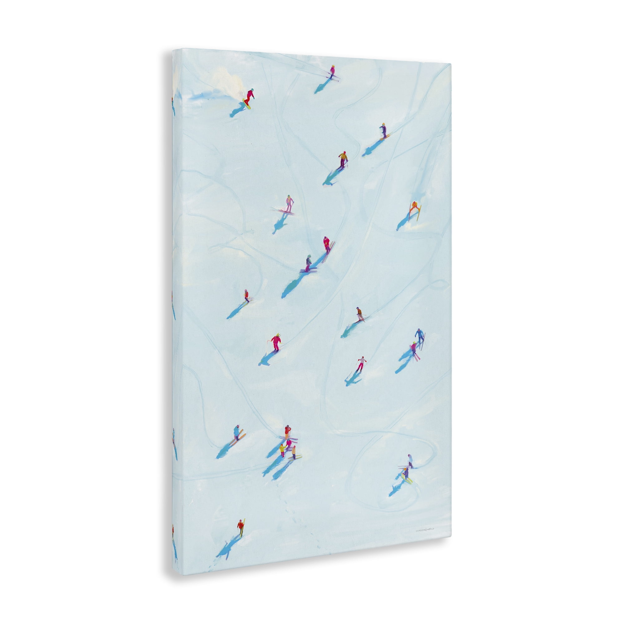 Stupell Industries People on Ski Slopes Sports Painting Gallery Wrapped Canvas Art Print Wall Art, 24 x 36