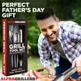 thumbnail image 3 of BBQ Grilling Accessories - Fathers Day Gifts for Dad - Heavy Duty Barbecue Grill Tools Utensils Set for Outdoor Grill with Spatula, Fork, Brush, Tongs Grilling Gift for Men Him Husband, 3 of 6
