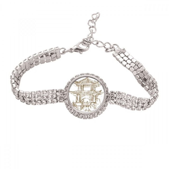 Pulsera de Cadena de Tenis Unbranded Dibujo Paisaje Madera Joyería de Diamantes