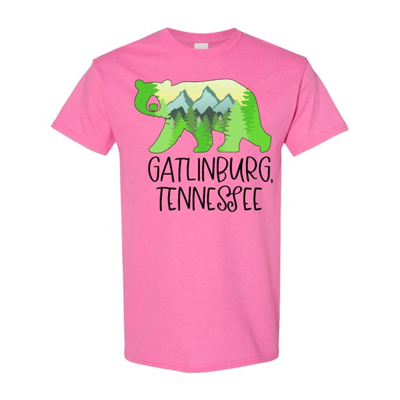 Inktastic Gatlinburg, Tennessee Mountains and Bear Shape T-Shirt