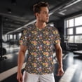 thumbnail image 3 of Wukai Colorful Flowers with Butterfly Print Men's Short-Sleeved Mesh T-Shirt,Quick-Dry Short Sleeve Workout T-Shirt-, 3 of 8