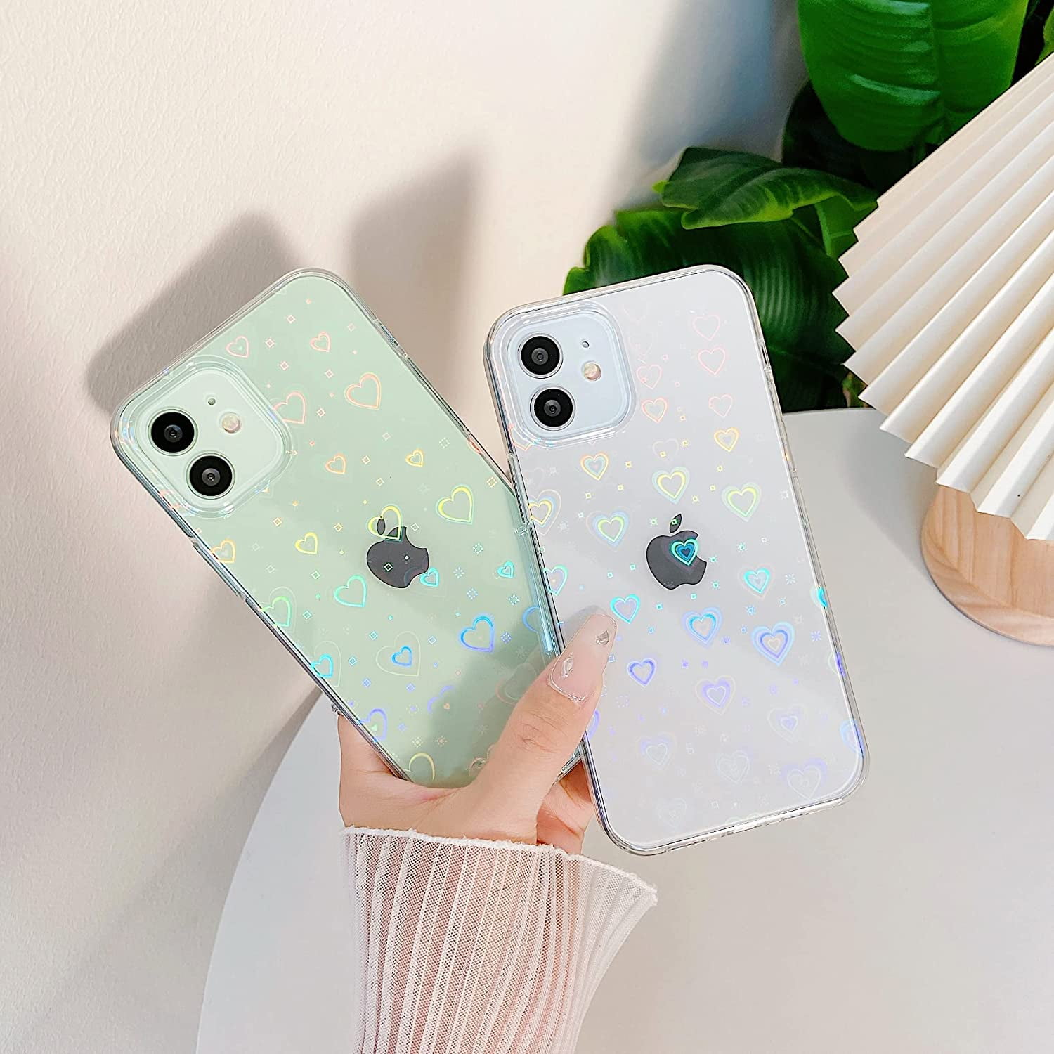 IBAOLEA Love Heart Laser Clear Soft Compatible with iPhone