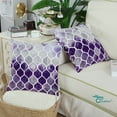 thumbnail image 4 of Throw Pillow Case CaliTime Pack of 2 Colorful Geometric Trellis Cushion Cover Shell for Couch Sofa Farmhouse Decoration 18" X 18" Main Grey Purple Eggplant, 4 of 7