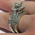 thumbnail image 5 of K-KED Gorgeous 925 Silver Filled Rings Cubic Zirconia Anniversary Delicate Jewelry Size 6-10-6, 5 of 6