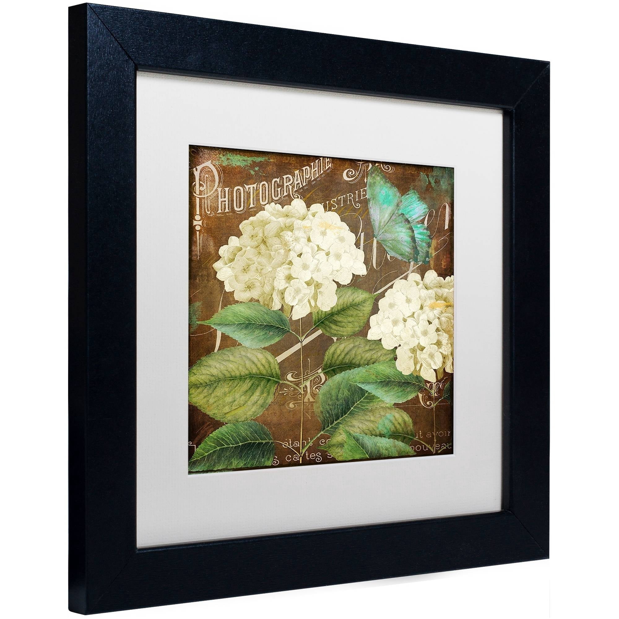 Trademark Fine Art "Alabaster Hydrangea" Canvas Art by Color Bakery White Matte, Black Frame