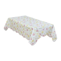 Home Picnic Bi-color Vinyl Plastic Rose Pattern Print Rectangle Waterproof Tablecloth Table Cloth Cover 54x71"