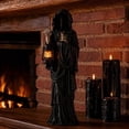thumbnail image 4 of Lighted Ghost Figurine, Halloween Decorations Ghost with Lantern, Hells Messenger with Lantern, Gothic Resin Witch Statue Garden Light for Home Yard Patio Lawn Decoration, 4 of 7