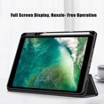 thumbnail image 3 of Clear Back Cover for Apple iPad 9th 8th 7th Generation, Trifold Multi Angle Viewing Stand Auto Sleep Wake Shockproof Build in Pencil Holder Full Protection Case for iPad 10.2" 2022/2021/2019,Black, 3 of 11