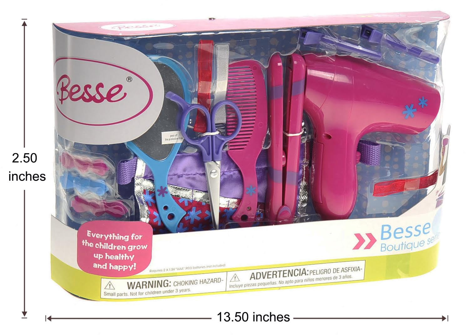 PlayWorld Pretty in Pink Hair Stylist Fashion Pretend Play Set - Pink