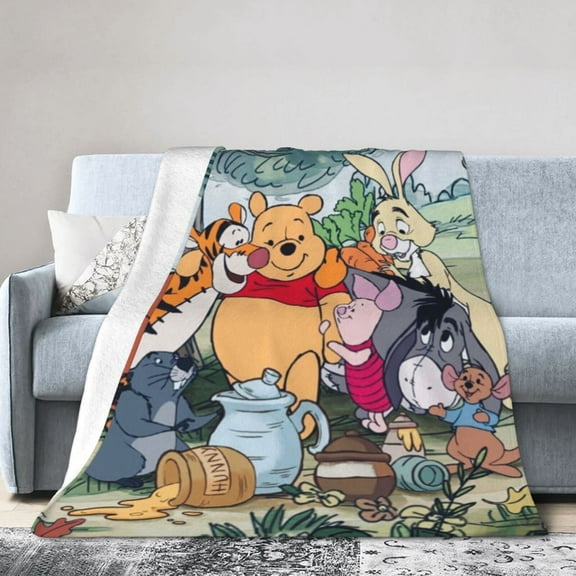 Winnie The Pooh Flannel Throw Ultra-Soft Fleece Blanket Air Conditioning Blanket Comfortable Plush Quilt For Beds, Sofas 40"X30"
