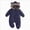 A38-Navy, variant on Baby Winter Fleece Lined Snowsuit Quilted Bear Ear Hooded Romper Full Zipper Warm Jumpsuit Outfit