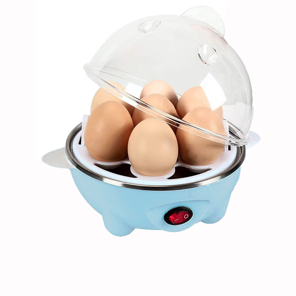 Electric Auto-Off Mini Egg Cooker Boiling 3-Eggs Boiler Poacher Steamer Kitchen 