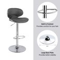 thumbnail image 3 of Bronte Living Leatherette Bar Stool 24" to 30" Adjustable Height 360 Swivel High Backrest, Base with Hard Floor Protection Plastic - Series Claudia - Set of 2, 3 of 9