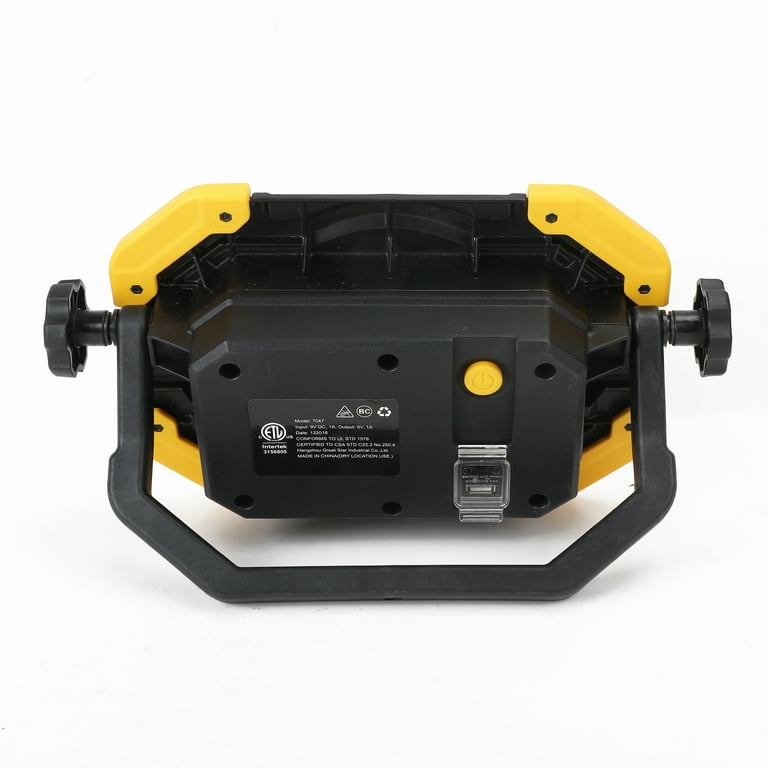 Hyper Tough 5000 Lumen Rechargeable LED Work Light,Yellow Black