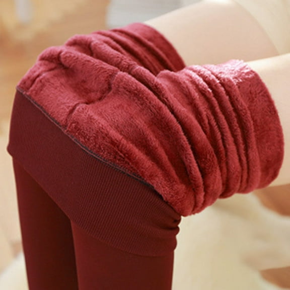 jsaierl Fleece Leggings Women Thermal Warm Thick Tights Cotton Tummy Control Legging Stretch Slim Workout Leggings