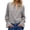 Grey, variant on Womens Long Sleeve Tunic Shirt Elegant Ruffle Cuff Zip Front Blouse Lapel Collar Casual For Fashion Clothes