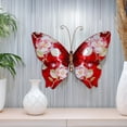 thumbnail image 2 of Eangee Home Design Butterfly Wall Decor Red With Flowers, Capiz and Metal, Indoor / Outdoor Safe, 18x1x13 Inches, 2 of 5