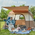 thumbnail image 6 of PORTAL 6 Person Camping Tent with Porch, Family Camping Tent with Tall Height, Water Resitant Large Tent for Camping, Backyard, Brown, 6 of 6