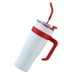 thumbnail image 2 of Taza aislada para coche de acero inoxidable de 1250 ml con vasos aislados con pajita para viajes al aire libre, color blanco, 2 of 10