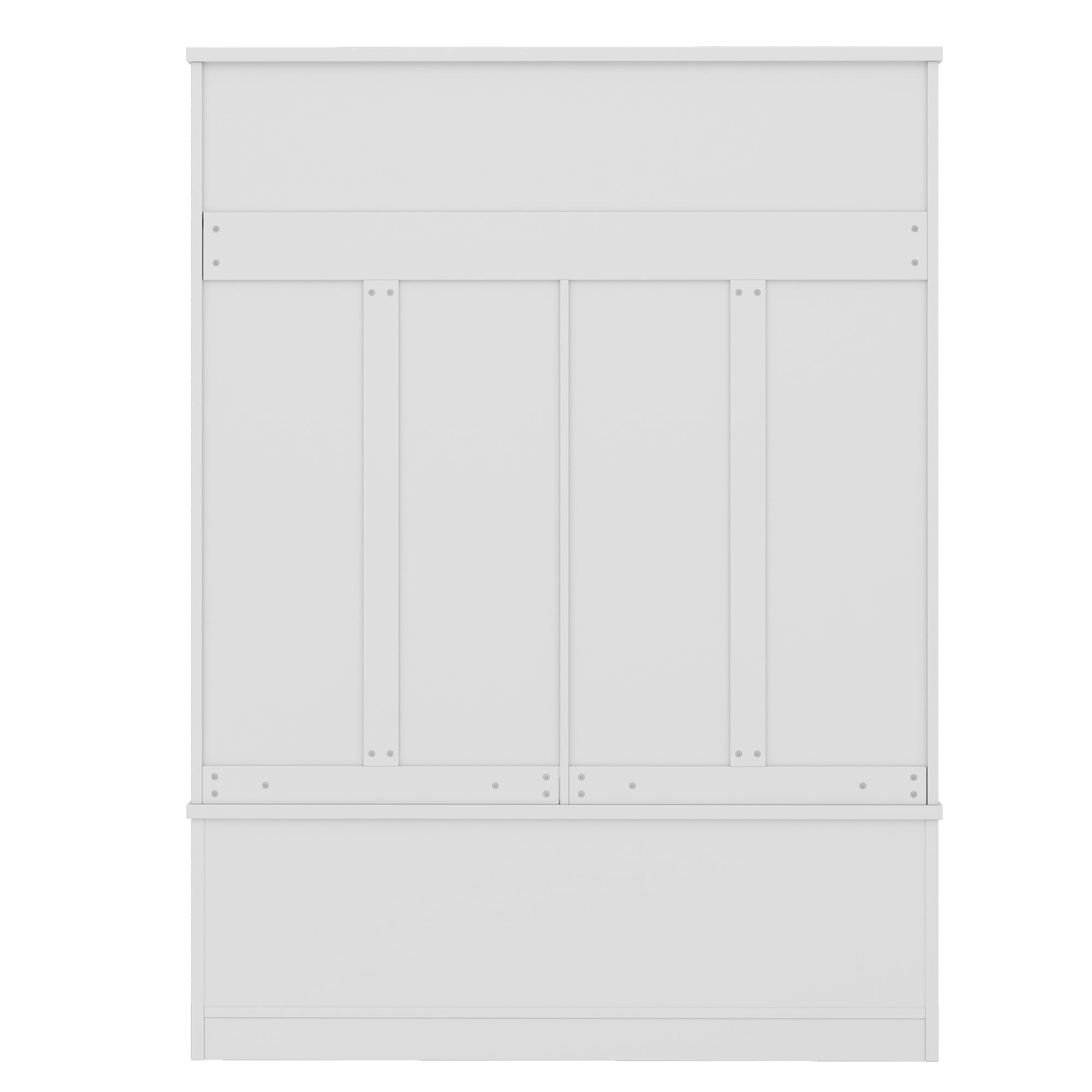 Mintazer Hall Tree with Coat Hooks, Multifunctional Entryway Shoe Storage Bench and Upper Open Cubbies for Living Room Mudroom Hallway, White