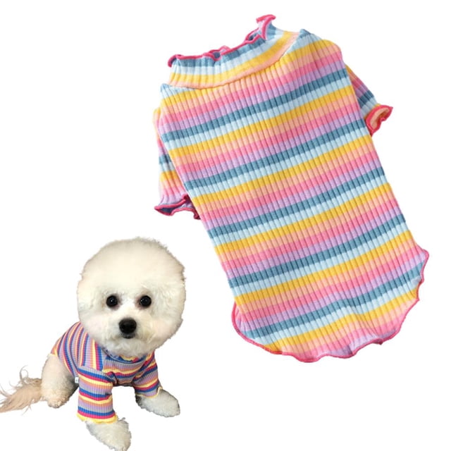 Ropa De Algodón Arcoíris Para Perros, Camiseta Para Mascotas De Otoño E Invierno, Suministros Encantadores Para Mascotas A La Moda Yuarrent PT002321-01