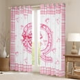 thumbnail image 2 of Feelyou Buffalo Pink Bowknot Black Out Curtains for Kids, Initial Q Letter Curtains Pack of 2 (42x63 Each), Kawaii Princess Style Bedroom Curtains, Blackout Curtains Room Decor, 2 of 6