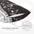 thumbnail image 3 of Sikiie Piano Keys With Musical Notes Print Plush Pillow Cover, Wrinkle-proof and Stain-resistant Pillow Protector without Pillow Core, Home Decoration-16"x24", 3 of 6
