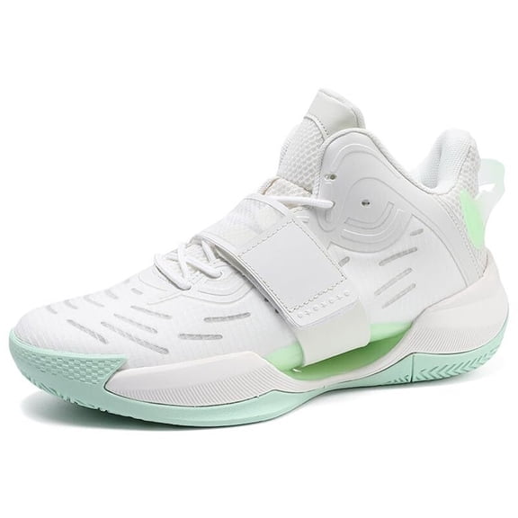 Novetra Men's Basketball Shoes Breathable Anti Slip Wear Resistant Super Light Sneakers Outdoor Cushioning Workout Fashion Running - A-WHITE_4