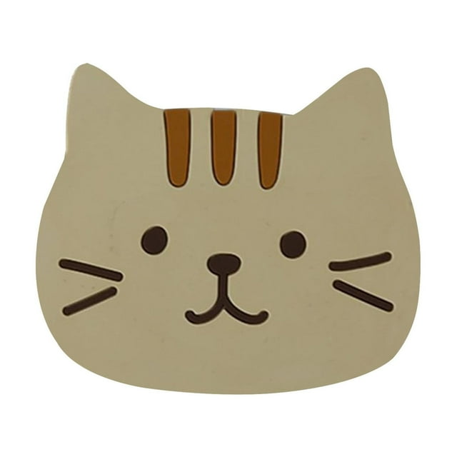 Cup Pad Funny Kitty Pad Kitty Shaped Ceramic Pad Non Slip Hot Pads Silicone Rubber Cup Mats For Kitty Lovers Desk Coffee Table Dinning Room Decorations