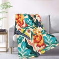 thumbnail image 2 of XMXT Throw Blanket, Lush Foliage Graffiti Flannel Blanket for Bed Sofa, 50 x 70 inches, 2 of 9