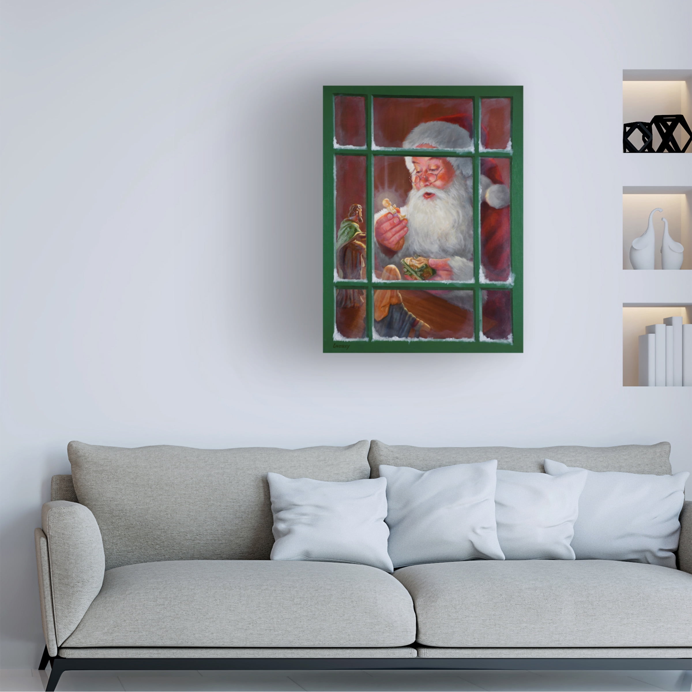 David Lindsley 'Santa Window 2' Canvas Art