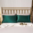 thumbnail image 6 of ANMINY Satin Pillowcase Set of 2 Standard Silk Bedding Pillowcases 30" x 20" Pillow Cover, Dark Green, 6 of 6