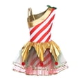 thumbnail image 3 of Aislor Womens Gymnastic Leotard Dress Striped Bodysuit Christmas Ballet Dance Costume Red XXL, 3 of 7