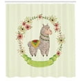 thumbnail image 3 of Ambesonne Llama Shower Curtain, Colorful Watercolor Flora, 69"Wx84"L, Multicolor, 3 of 3