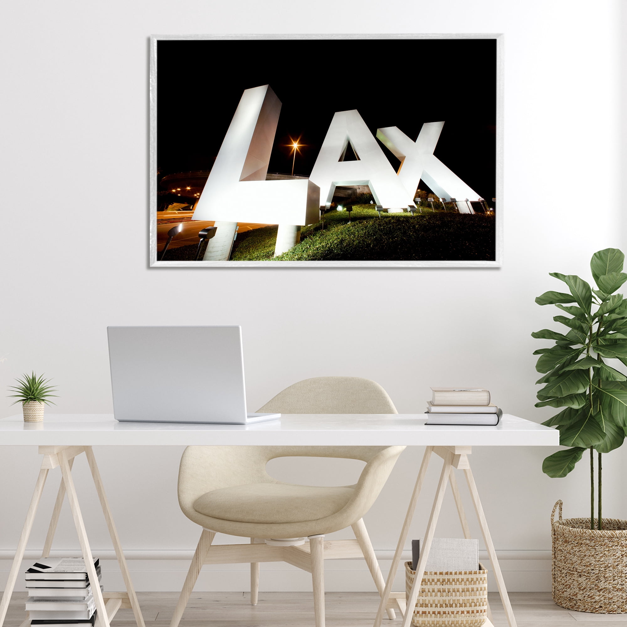 Stupell Industries LA Airport Structure White Framed Giclee Art, design by Scott Stulberg