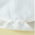 thumbnail image 5 of Gubotare Knitted Baby Outfits Fall Outfits Baby Girl Ruffle Romper Flare Pants and Headband 3Pcs Set Outfits Set Size 12 18 Months (White,12-18 Months), 5 of 7