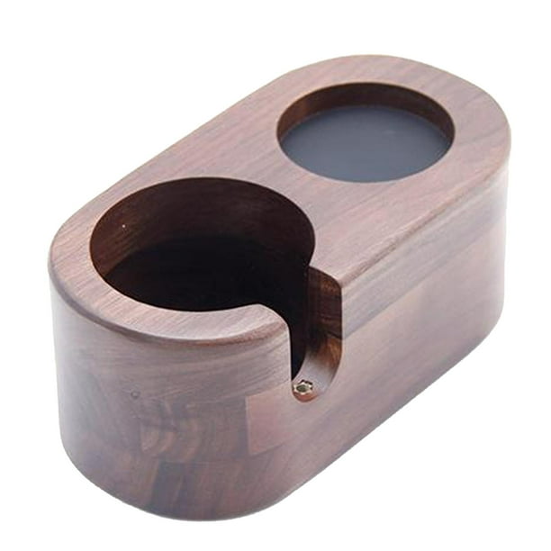 Base de madera para cafetera espresso de cocina, accesorios para cafetera, tapete para apisonar, soporte para café 2 agujeros 58mm