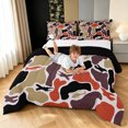thumbnail image 3 of Manfei Minimalism Aircraft Camo Full Size Comforter Sets, Contemporary Vehicle Bedding Comforter Set, Chocolate Olive, Black Reversible, 3-Piece, 1 Comforter and 2 Pillowcases, 3 of 7