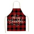 thumbnail image 3 of Christmas Aprons for Women Men Red Holiday Kitchen Cooking Apron Adults Buffalo Plaid Apron for Grilling Baking Gardening, 3 of 3