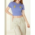 thumbnail image 6 of Musuos Women's Summer Crop Tops Tight Fitted Round Neck Short Sleeve Short T-Shirts Tops for Daily Casual, 6 of 10
