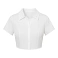 thumbnail image 4 of SRZYMJ Women's Short Sleeve Button Up Shirt Casual Collared Cropped Button Down Top, 4 of 4