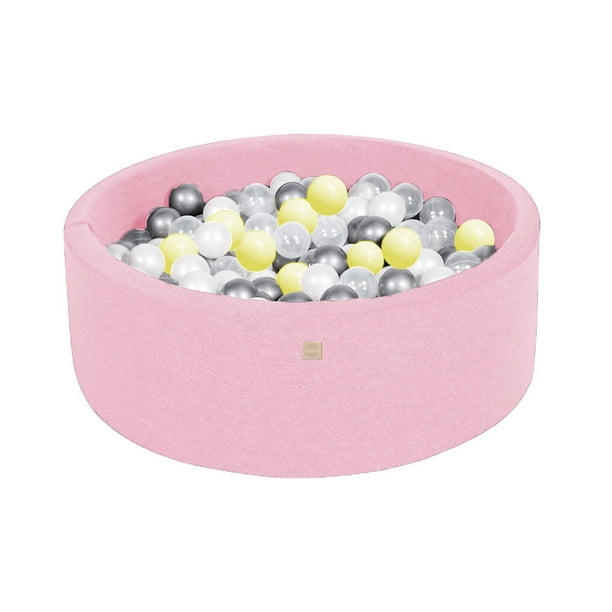 Alberca de pelotas para bebés rosa + mix 150 pelotas NATURE GARTEN modelo: Piscina seca para bebé con mix amarillo