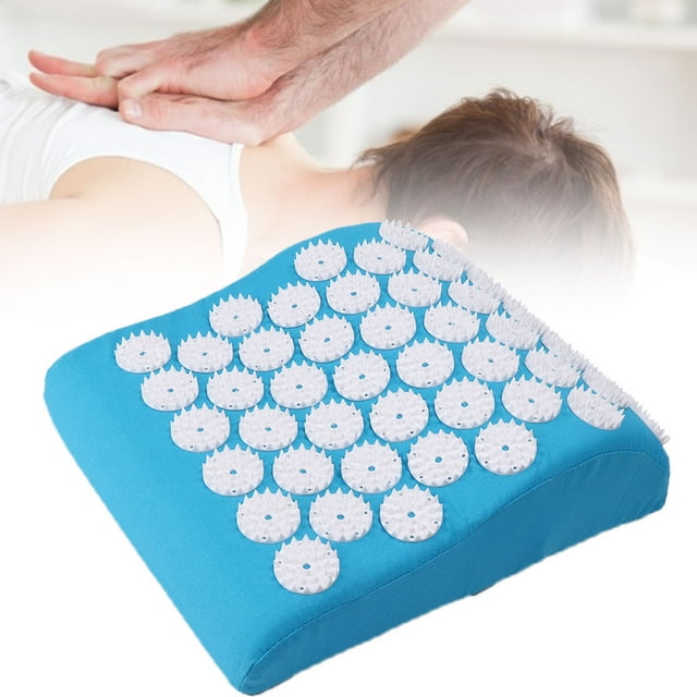 Massage Cushion Acupressure Massage Pillow Safe Improve Fatigue Relieve Headache Multiple Massage Points Home Use Keep Healthy Blue