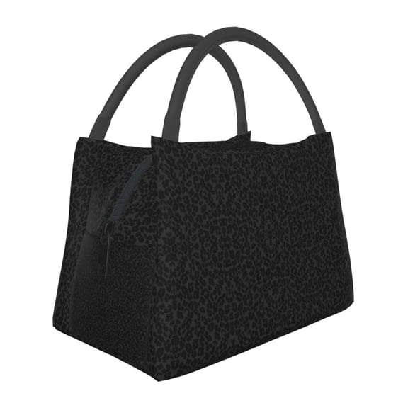 Cheetah Black Leopard Lunch Bag Reusable Insulated Lunch Tote Cooler Box For Women Men